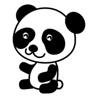 Joyful Panda Decal (Black)